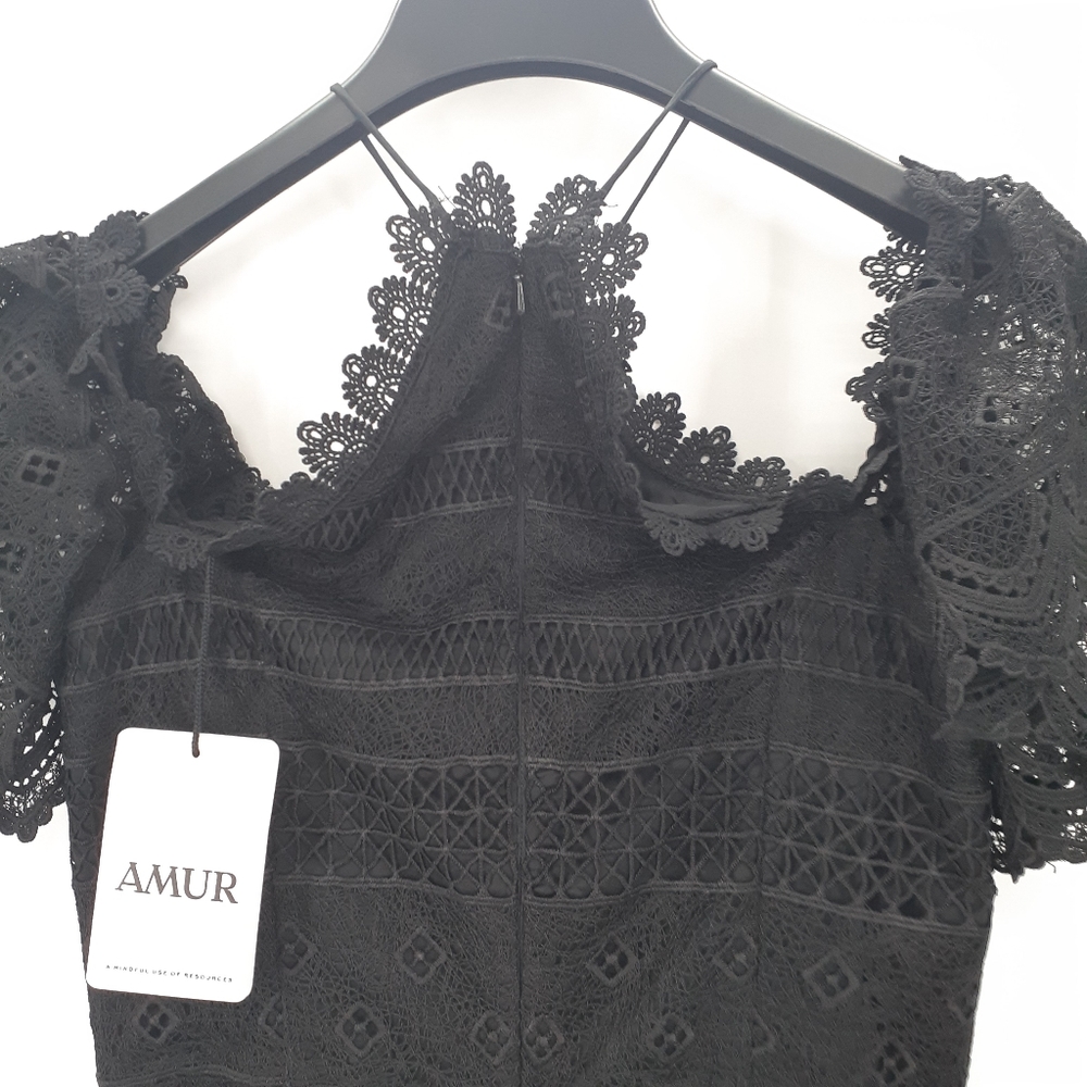 AMUR Tamara Black Lace Cocktail Dress | Size 6 | NWT - Picture 6 of 10
